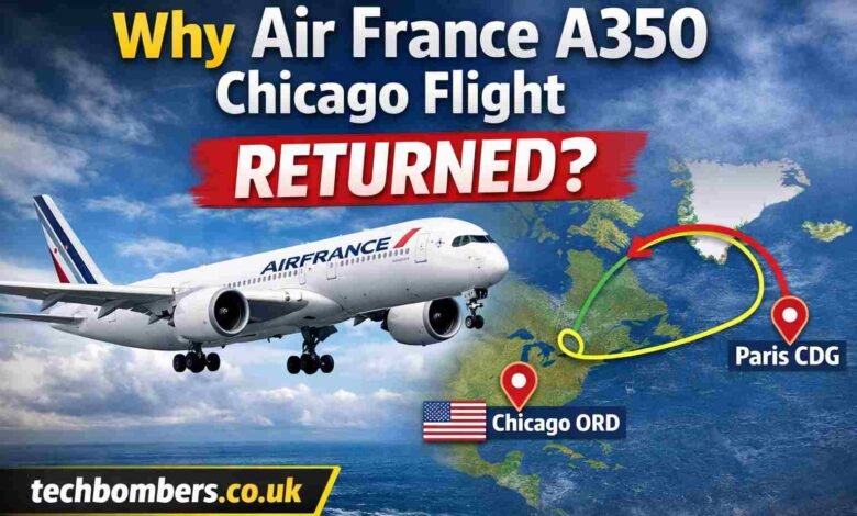air france a350 chicago flight return